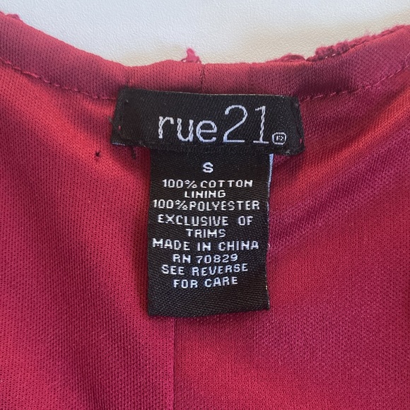 Rue21 Maroon Lace Tank Top/Crop Top - Picture 6 of 8